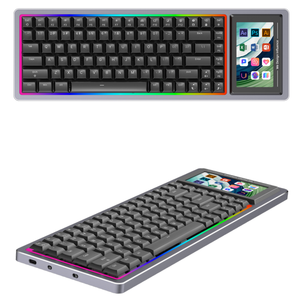 Teclado mecánico programable con pantalla Teclado mecánico inalámbrico para juegos de perfil bajo para computadora RGB con cubierta Stream