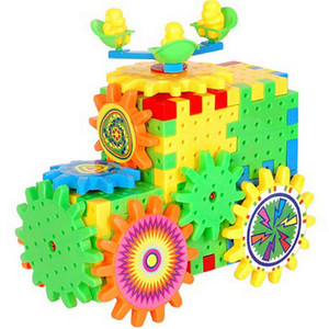 ของเล่นเพื่อการศึกษาที่มีสีสัน DIY ประกอบก่อสร้างพลาสติกเด็กบล็อกอาคาร - Product Image 4