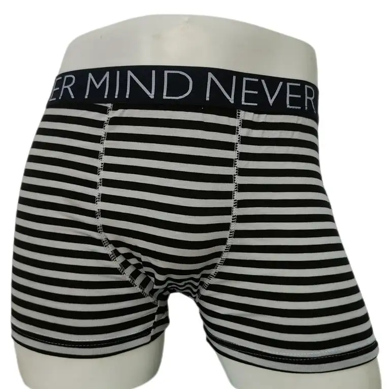Wholesale European size cotton Elastic striped breathable men's boxer large size arrow pants underwear