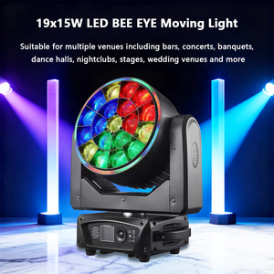 RZ Big Bee Eye 19 Stück * 15W 4 in1 RGBW LED Hoch leistungs DMX512 Focus Wash Zoom Moving Head Light mit <span class=keywords><strong>RGB</strong></span> LED-Streifen ring - Product Image 3