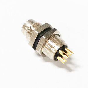 Wholesale Factory Industrial Electronic Device Plug IP67 Waterproof Front Locking Socket <strong>T</strong> <strong>Code</strong> M12 3 Pin Connector for Power - Product Image 1