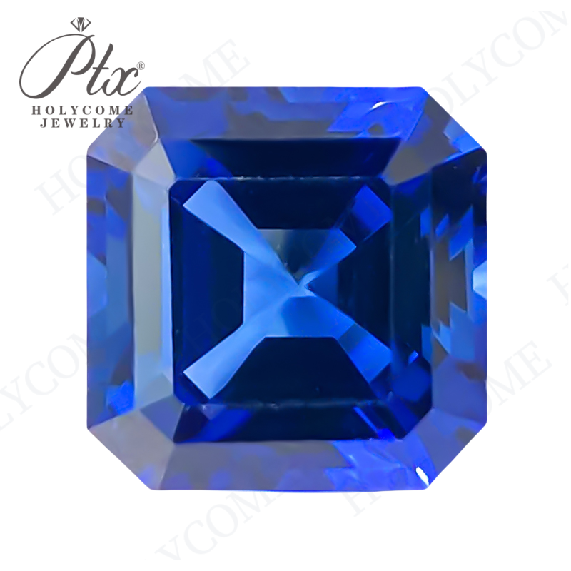 Zafiro de laboratorio-Corte Asscher