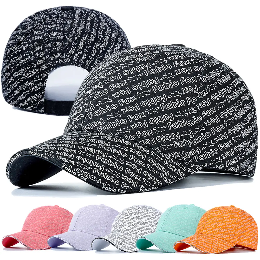 Sombreros de algodón con estilo para mujer, gorra de béisbol con estampado de letras y zorros, Popular, para exteriores