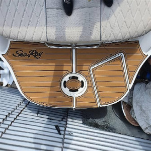 1988 Sea Ray <strong>300</strong> <strong>Sundancer</strong> Swim Platform Cockpit Pad Boat EVA Teak Deck Floor Mat Seadek MarineMat Gatorstep Style Self Adhesive - Product Image 3