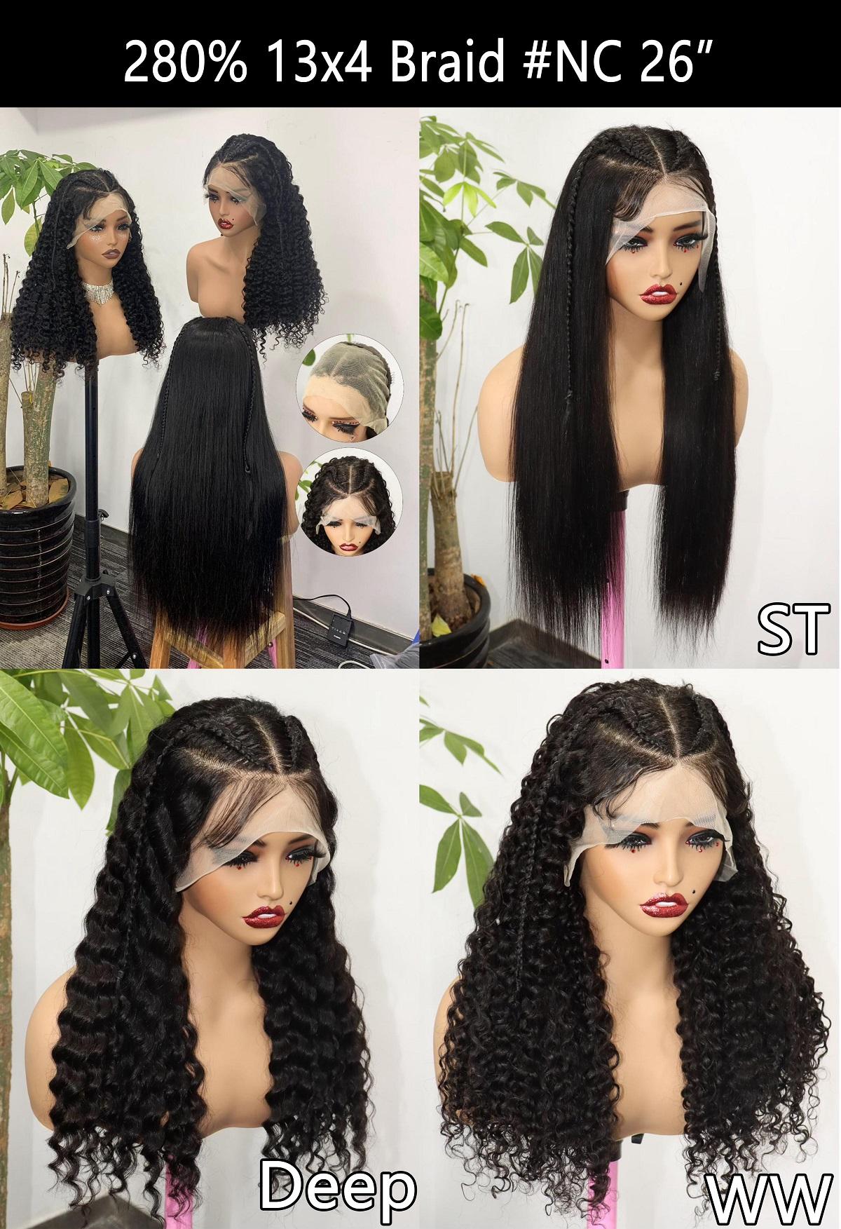 Perruque des tresses 13x4