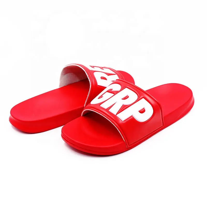 Chanclas con impresión en relieve para la empresa, zapatillas de Pvc con logotipo personalizado de fábrica, venta al por mayor