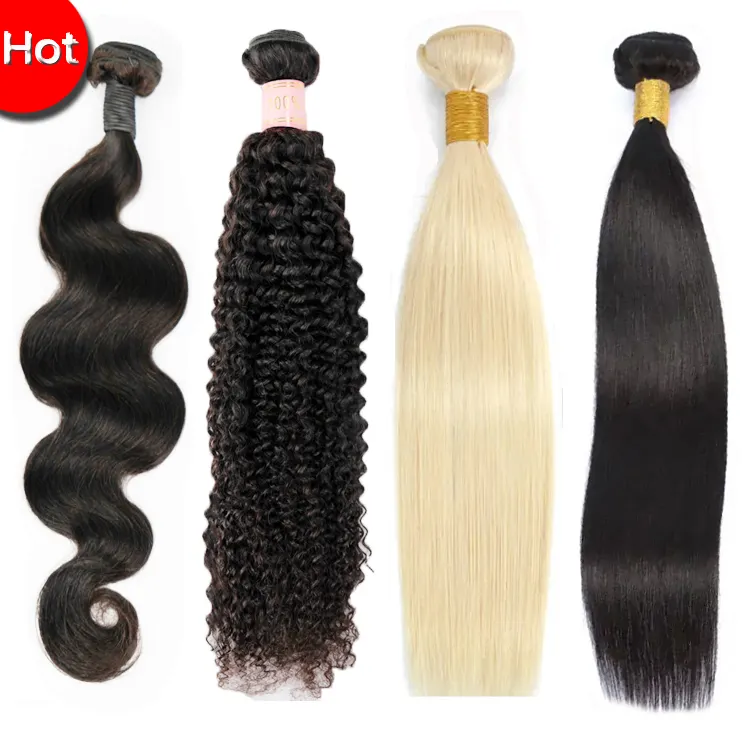 Pacotes Humanos Loira Bulk Of Brazilian Encerramento Raw Vietnam Kinky Afro Bundle Weavey Satin Bag 3 Perucas 8a Cabelo Sedoso Peruano