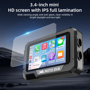 จอระบบนำทางรถจักรยานยนต์ขนาดเล็กแบบพกพา3.4นิ้ว JMC CarPlay ไร้สาย Android อัตโนมัติ BT เล่นเพลง GPS ติดตาม DVR - Product Image 2