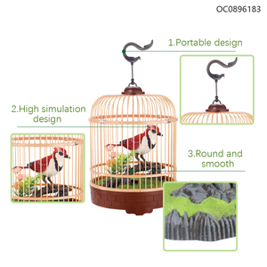 电动逼真美丽的语音声音控制儿童歌唱鸟笼玩具 - Product Image 3