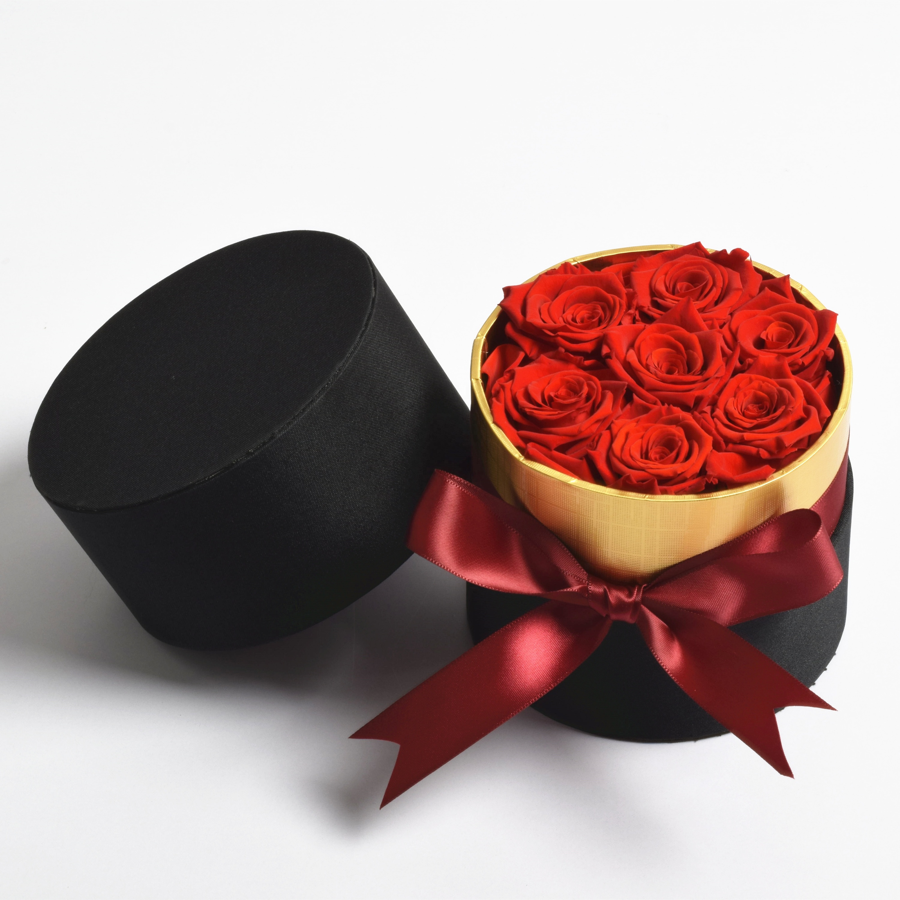 7rosas en caja redonda