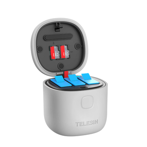 ホットGoProsHero10アクセサリーTelesin3スロットアリンボックスGoProバッテリー充電器 (GoPro Hero9およびHero10用TFカードリーダー付き) - Product Image 1
