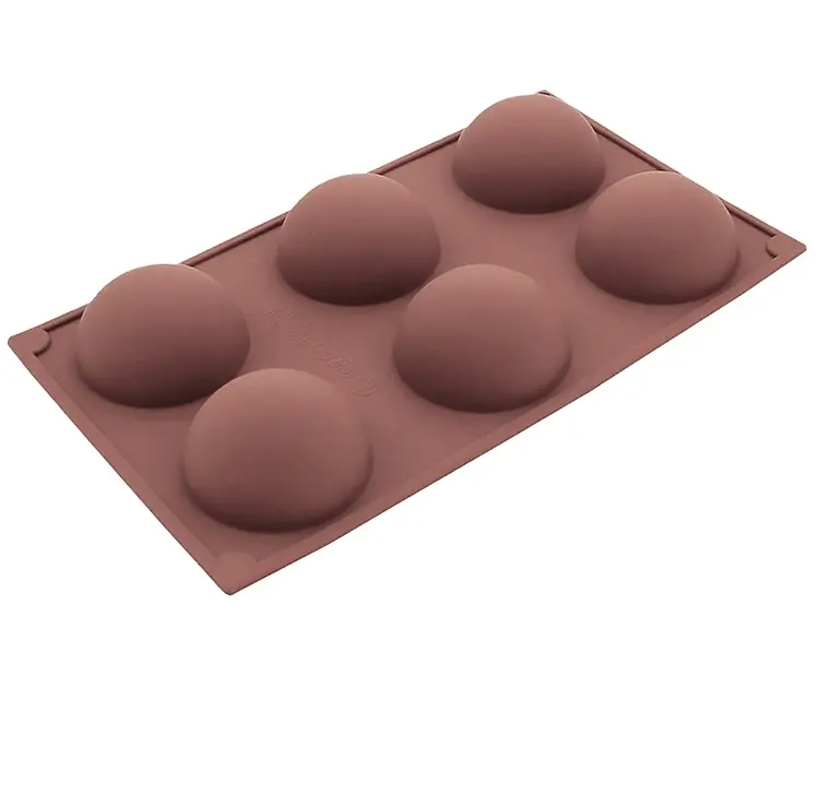 Molde de silicone para bolo, bandeja de silicone redonda com 6 espaços para cozinha, acessórios de cozinha
