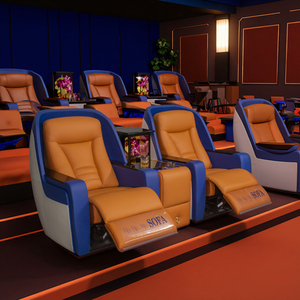 Eersteklas Moderne Gebogen Lederen Home Theater Sofa Stoel Multifunctionele Elektrische Combinatie Voor Hotel Audio-Visuele Kamer Visueel - Product Image 4