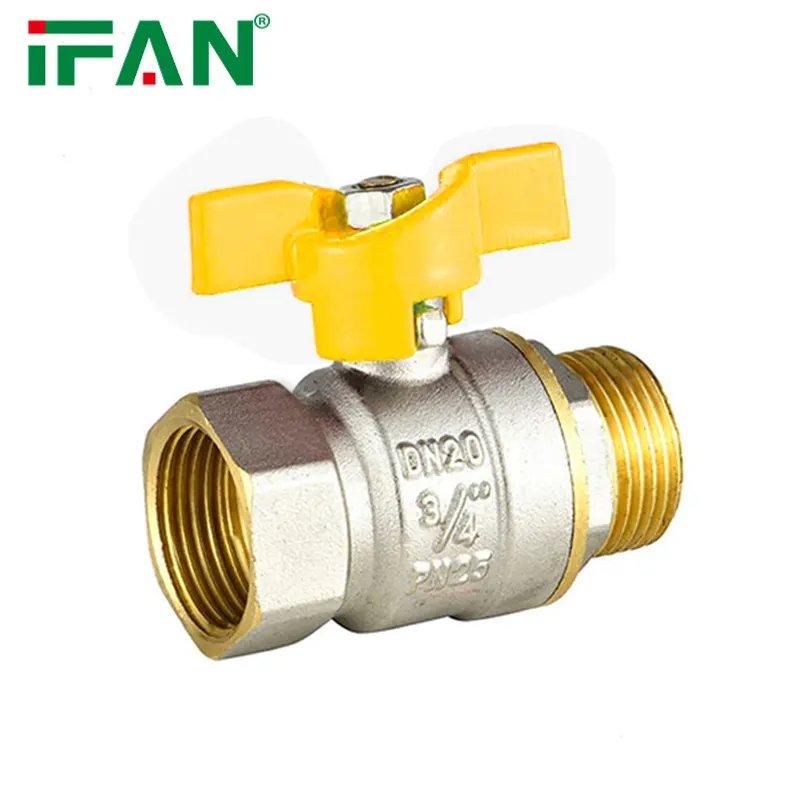 IFAN Butterfly Handle Gas Control Valve Copper Ball Valve Brass Safety Gas Valve