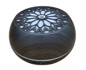 Ultima venatura del legno Hallow Out Design con il blu dente altoparlante lettore musicale Aroma olio essenziale diffusore <span class=keywords><strong>Timer</strong></span> aromaterapia