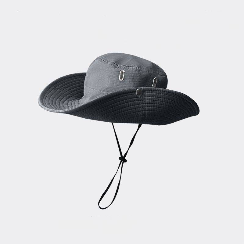 Button bucket hat dark gray