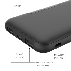 Güç bankası dizüstü için taşınabilir modülü ultra ince LED güç bankası cep telefonu için açık 10000mah güç banka için elma - Product Image 2