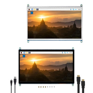 HZWDONE ahududu Pi ekran 10.1 "dokunmatik ekran ahududu Pi için düzeltme deliği ile 1024x600 taşınabilir monitör 5/4/3B/B + Win11/10/8 - Product Image 1