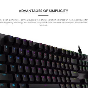 Logi-techG512メカニカルキーボードゲーミングRGBバックライト有線フルサイズプログラミングキーボード - Product Image 5