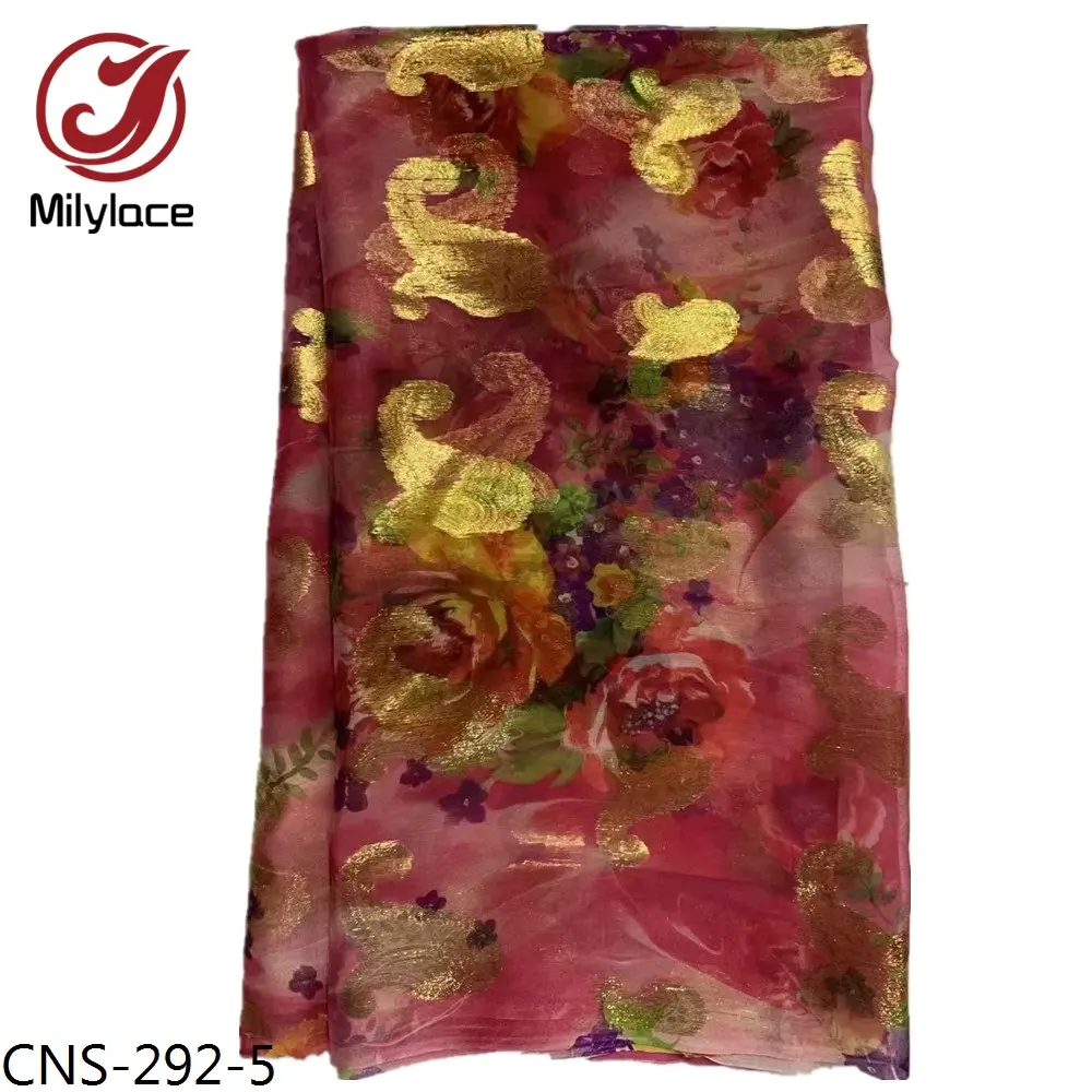 Tecido de chiffon, textura islâmica real macia material 100% flor de brocata pura impresso seda chiffon