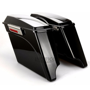 5 "ขยาย saddlebags ยืดกับกุญแจสำหรับ Harley Road Glide flhtcu ขยาย saddlebags ถนนราชา1993-2013สีดำสดใส - Product Image 1