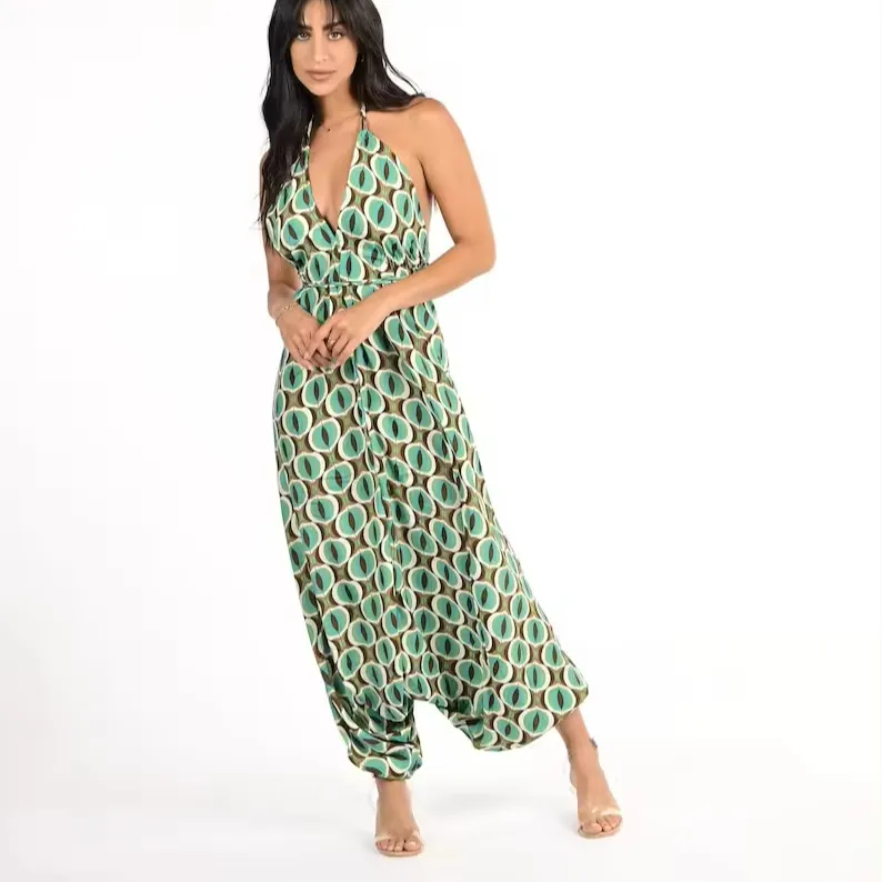 Màu Sắc Đẹp Floral In Romper Boho Tổng Hợp Không Tay Jumpsuit Với V Cổ Thiết Kế Cho Cô Gái Và Phụ Nữ Tại Chất Lượng Tốt Nhất