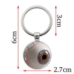 Punk Metal Eyeball Keychain Eye Clear Eye Pattern Time <strong>Jewel</strong> Keychain <strong>Key</strong> Ring Pendant Creative Small Gift for Women - Product Image 2