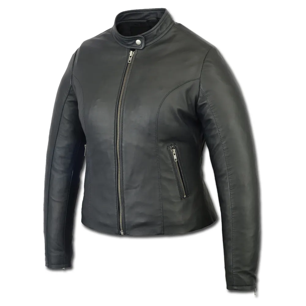 Chaqueta de cuero sintético para mujer, chaqueta de piel sintética resistente al viento y al calor, color negro, para invierno