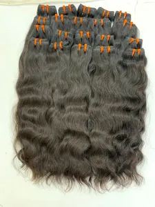 High Quality 8-40 Inches Wavy Vietnamese Raw Human Hair Extensions Full Cuticle Aligned Body <strong>Model</strong> Number-Hair Bulk <strong>Bundle</strong> - Product Image 3