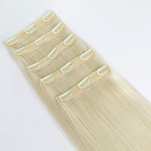 沙龙优质未加工的天然人发延伸100g Pu纬纱隐形无缝直发夹 - Product Image 2
