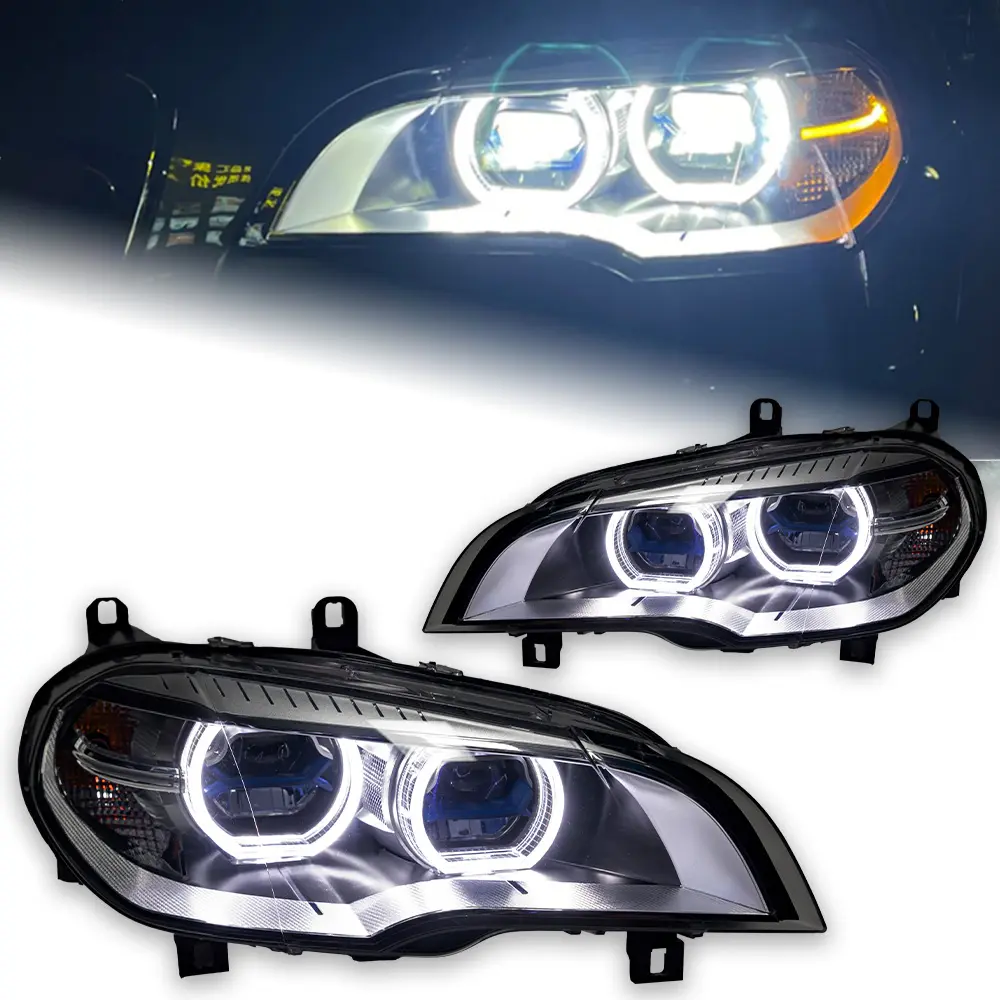 Lámpara de cabeza de estilo de coche para BMW X5 faros 2007-2013 E70 lente de Proyector láser LED diseño DRL lámpara de señal accesorios Automotrices