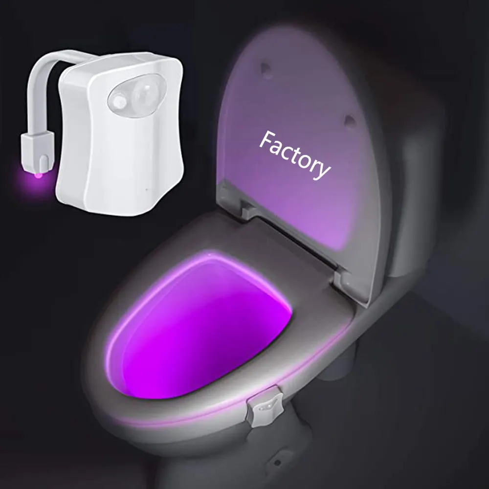 Vendita calda Led Toilet light 8 sensore di colore lightbowl led sensor night light wc lampada da bagno