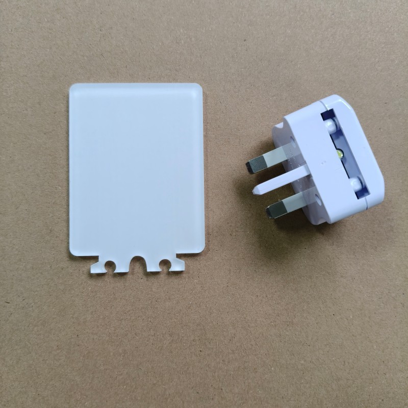 Rectangular acrylic - 62x80x4mm - UK plug