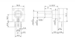 YYT 2PCS操纵杆电位计F10KV4 B100Kb-1游戏机模拟飞行操纵杆z轴T16000M - Product Image 4