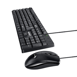Combo de teclado y ratón de oficina USB con cable para ordenador, teclados ergonómicos, teclado de ratón resistente al agua con logotipo personalizado - Product Image 3