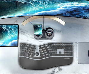 Teclado Multimedia ergonómico de modo dual Viewsonic, LED retroiluminado, portátil/ordenador de escritorio, host inalámbrico para carga Bluetooth - Product Image 6