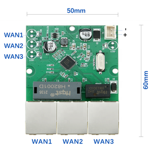 อีเธอร์เน็ตสวิตช์ PCB 3พอร์ต10/100Mbps โมดูลบอร์ดอีเธอร์เน็ตสวิตช์เครือข่ายสำหรับสมาร์ทโฮม