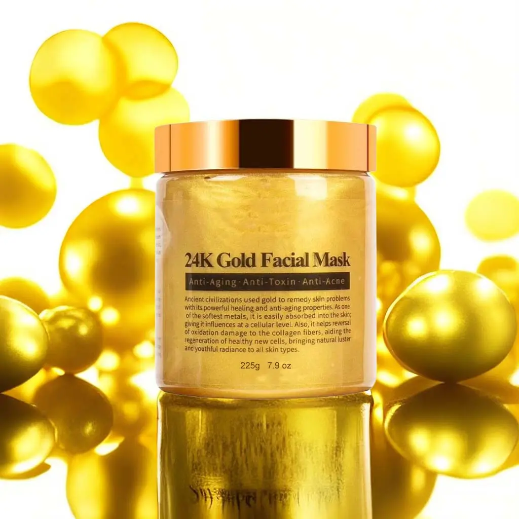 Golden Face 24K Gold Facial Mask Ingrediente 24k Gold Facial Mask clareamento hidratante hidratante máscara facial