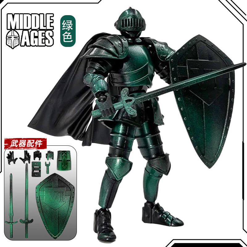 cavaliere corazzato vintage verde assemblato