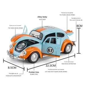 1:18โมเดลรถด้วง cars1955วินเทจโมเดลรถของเล่นแบบหล่อขึ้นรูป - Product Image 3