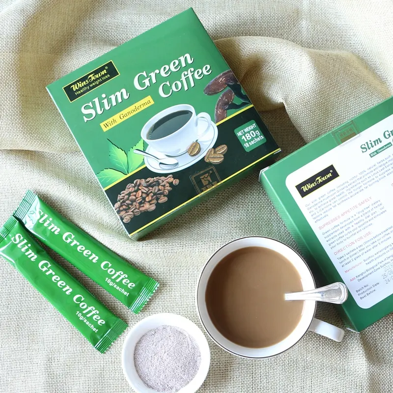 Kahve Ganoderma çözünebilir kahve kilo kaybı yeşil kutu ambalaj ISO a sınıfı güzellik meyve detoks erik kilo kaybı çin Wuhan