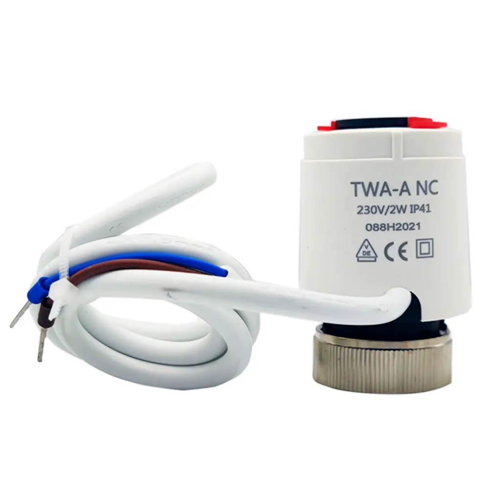 Atuador térmico elétrico com atuador, atuador de válvula de mistura termoestática elétrico com ligamento/desligamento para colectores