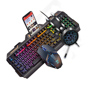 Juego de auriculares para Gamer con cable para ordenador teclado y ratón RGB, Combo LED,3 en 1, para juegos de ordenador - Product Image 1