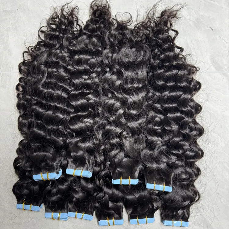 Cinta de ondas de agua de cabello humano virgen vietnamita crudo con envío directo en proveedor de extensiones de cabello