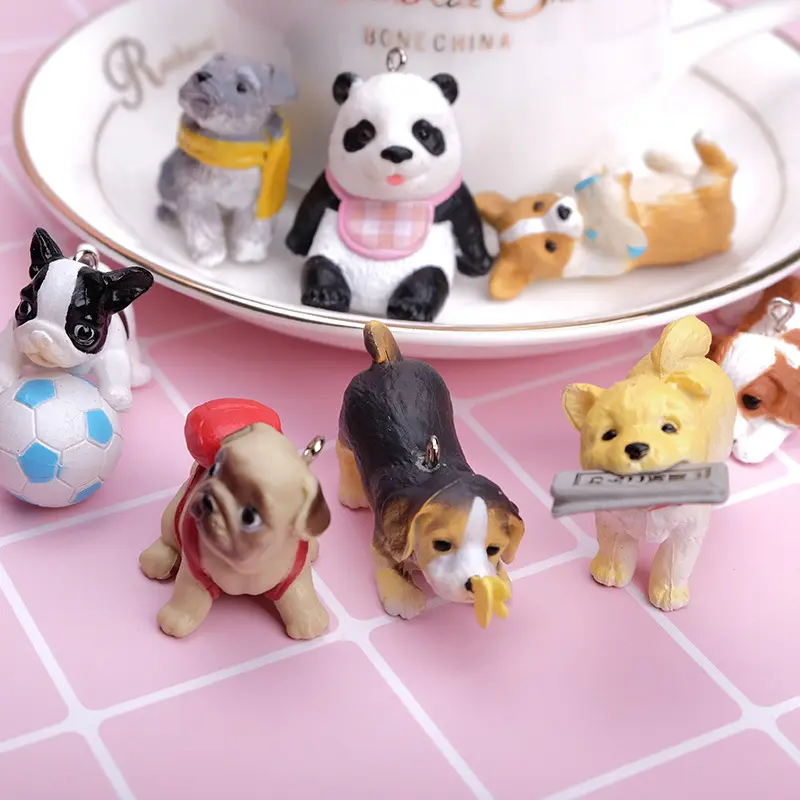 Calcetines de animales de simulación creativos de moda, rama de perro, gato, Panda, llavero, colgante, pendientes, accesorios