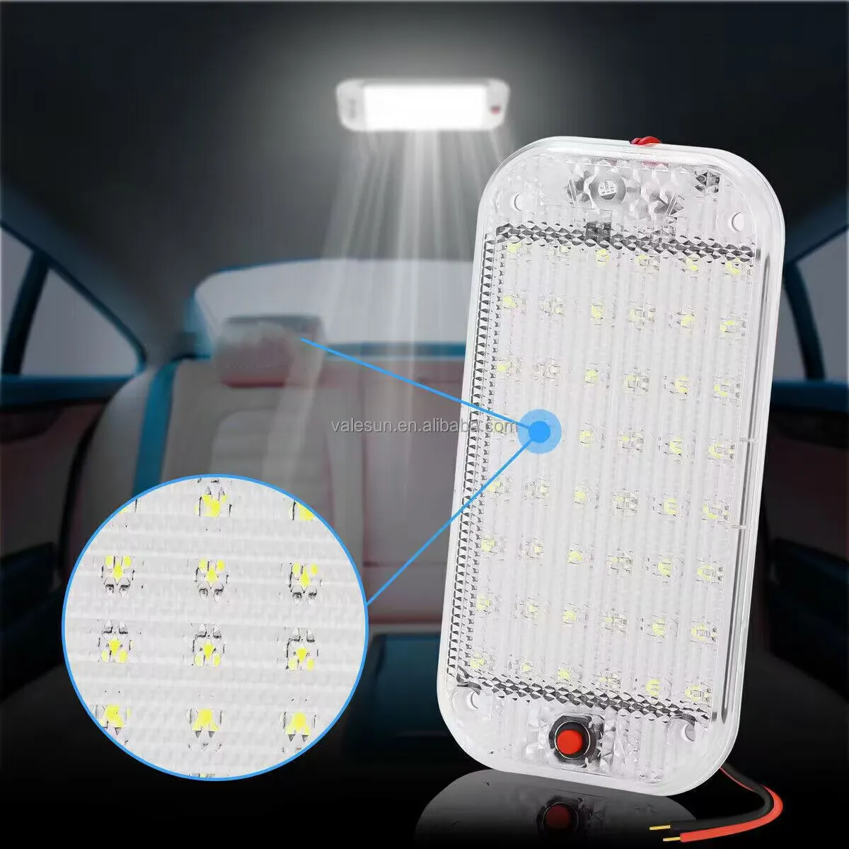 Lampu Panel LED Kecerahan Tinggi Lampu Baca Interior Mobil dengan Sakelar Lampu Sorot Truk Lampu Baca Mobil untuk Truk SUV