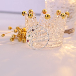 Yeni özelleştirilmiş katı gümüş aile Birthstone ağacı kolye kolye hayat ağacı zincir özel herhangi İsim kolye - Product Image 3