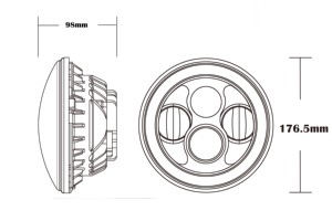 ไฟหน้า LED ขนาด7นิ้ว6000K กันน้ำ