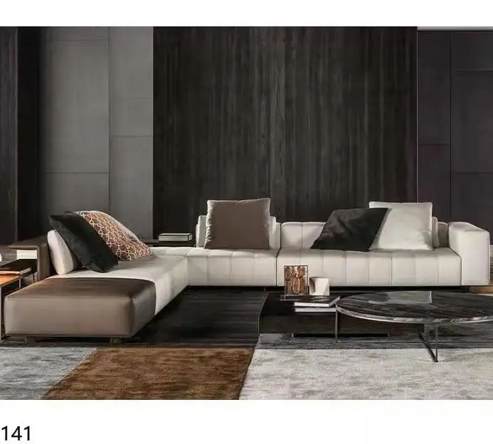 Conjunto de sofá de cuero para sala de estar, Muebles personalizados y cómodos para el hogar