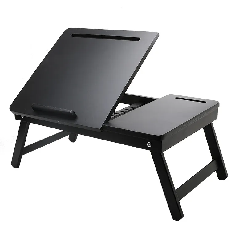 Foldable Portable Bamboo Laptop Low Table for Bed